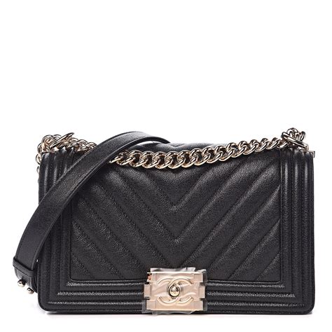 chanel caviar chevron quilted new medium boy flap black|Chanel Caviar Chevron Quilted New Medium Boy Flap Black.